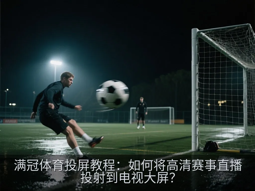 家庭智能电视与手机连接的抽象技术图,带有平滑的无线信号波纹和高清体育场背景